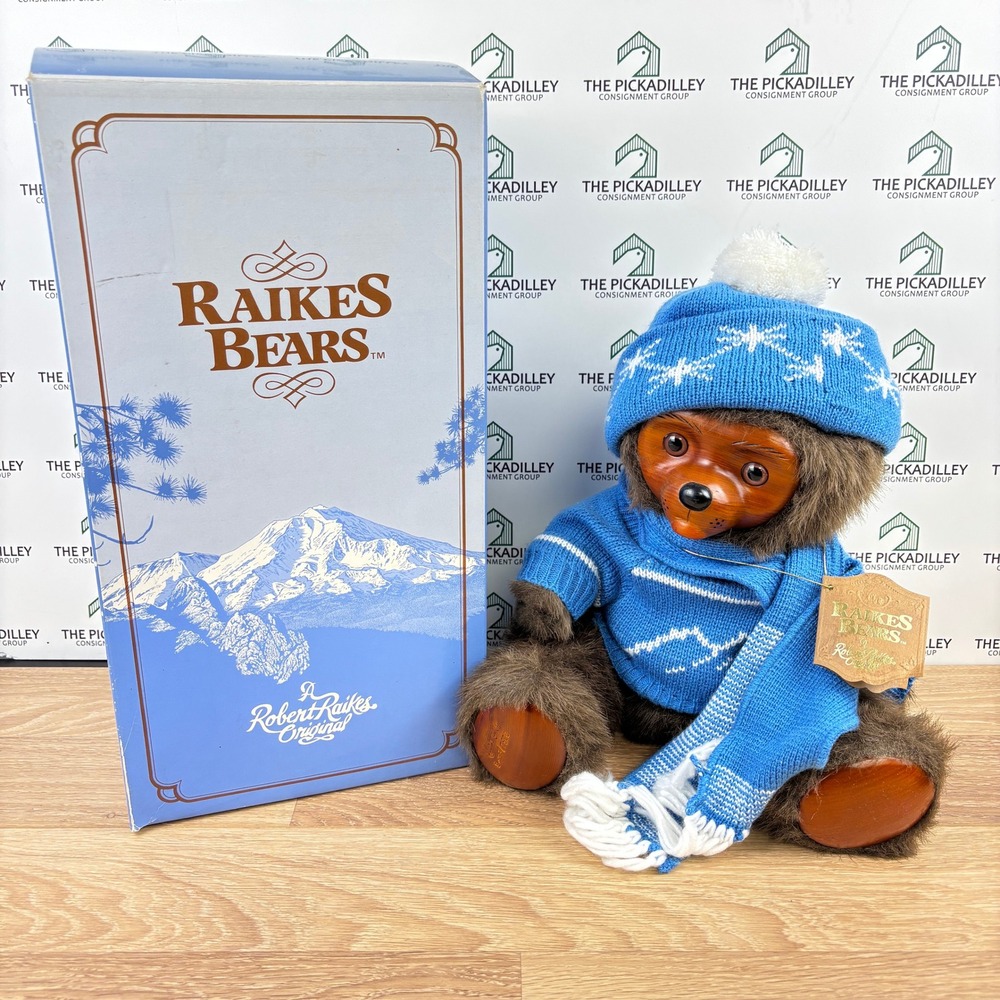 Robert Raikes Eric Wooden Face Bear #5449 Limited Edition 0005/17500 Box & Tag